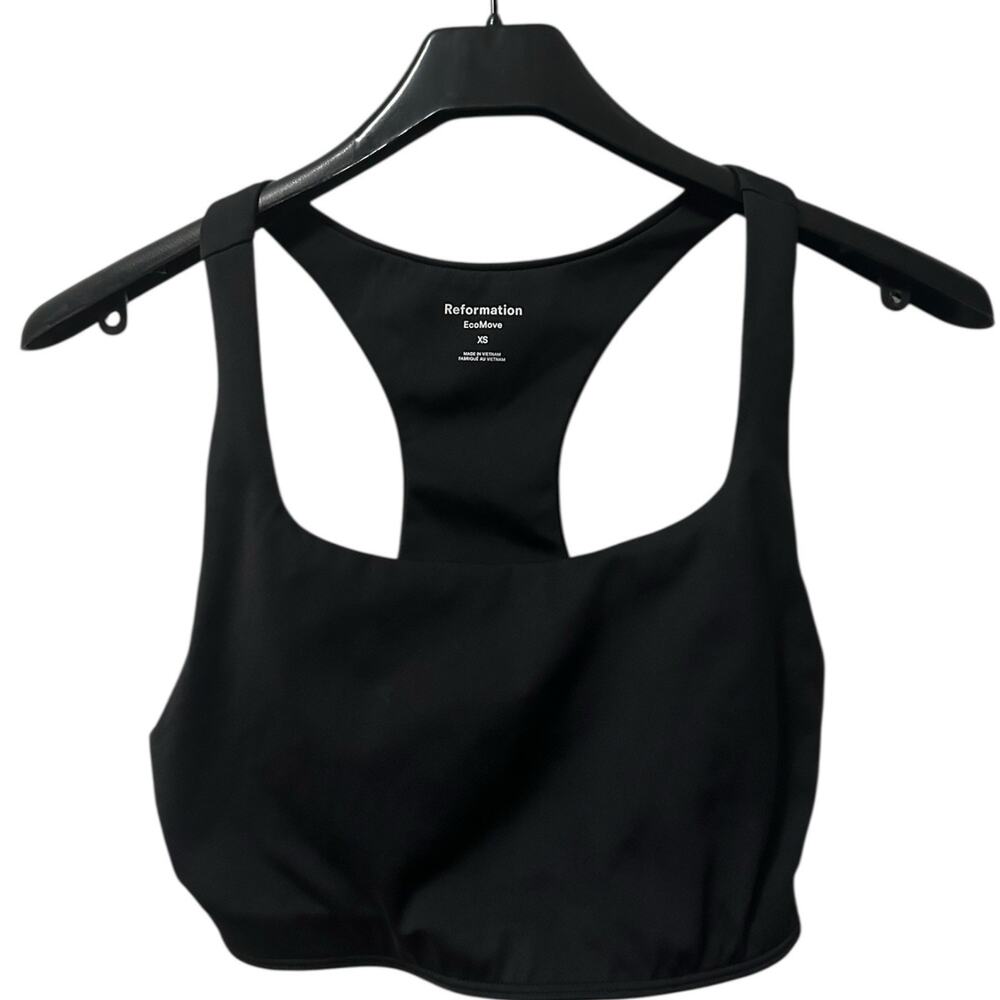 Reformation Gwen EcoMove Black Racerback Sports Bra XS Womens Activewear Top
